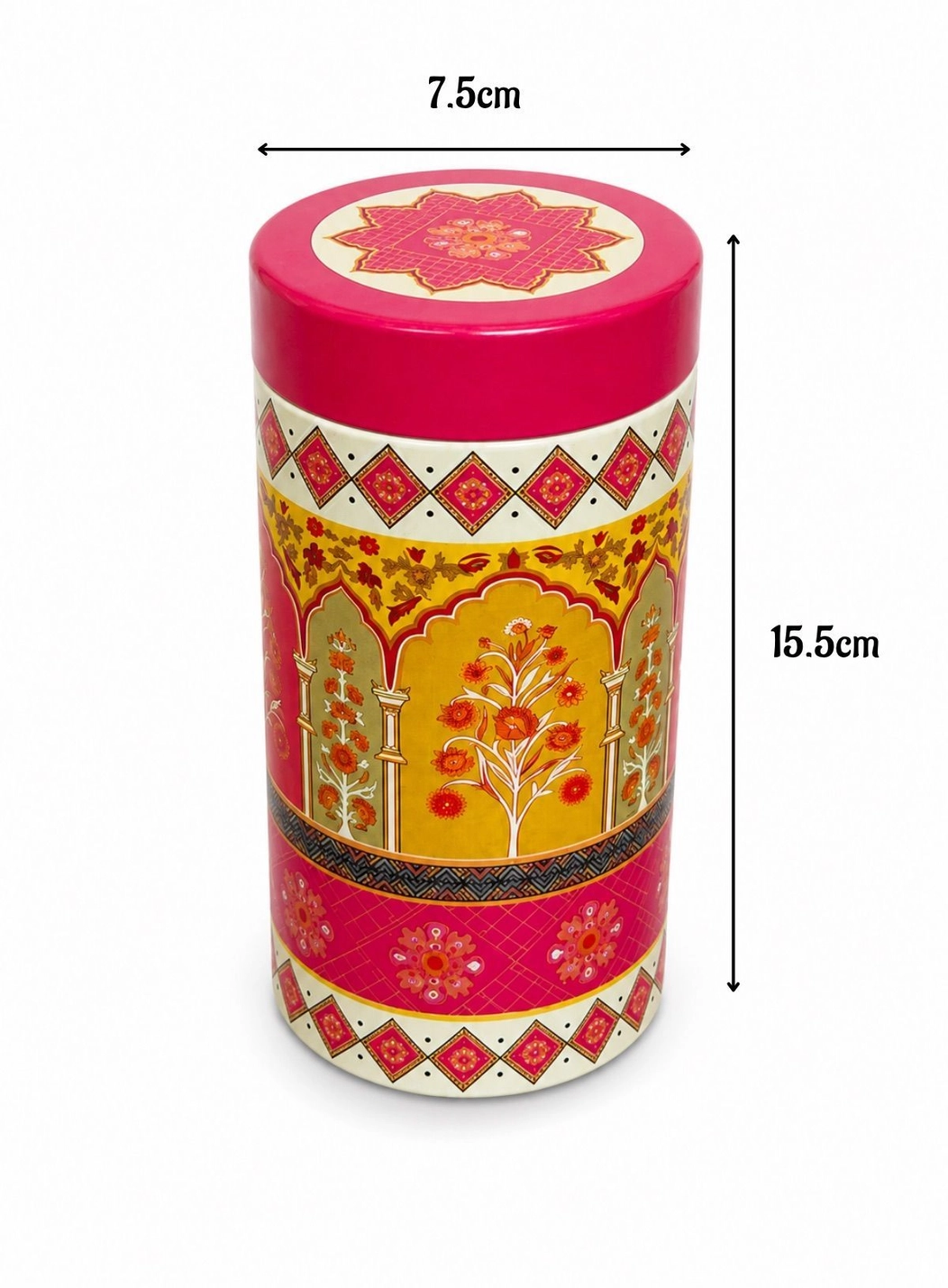 Tall Tin Jar pink  (3x6 Inch) 2
