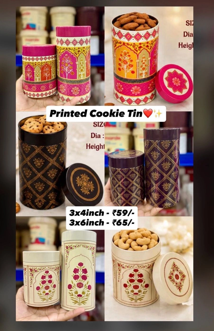 Small Tin Jar pink  (3x4 Inch) 5