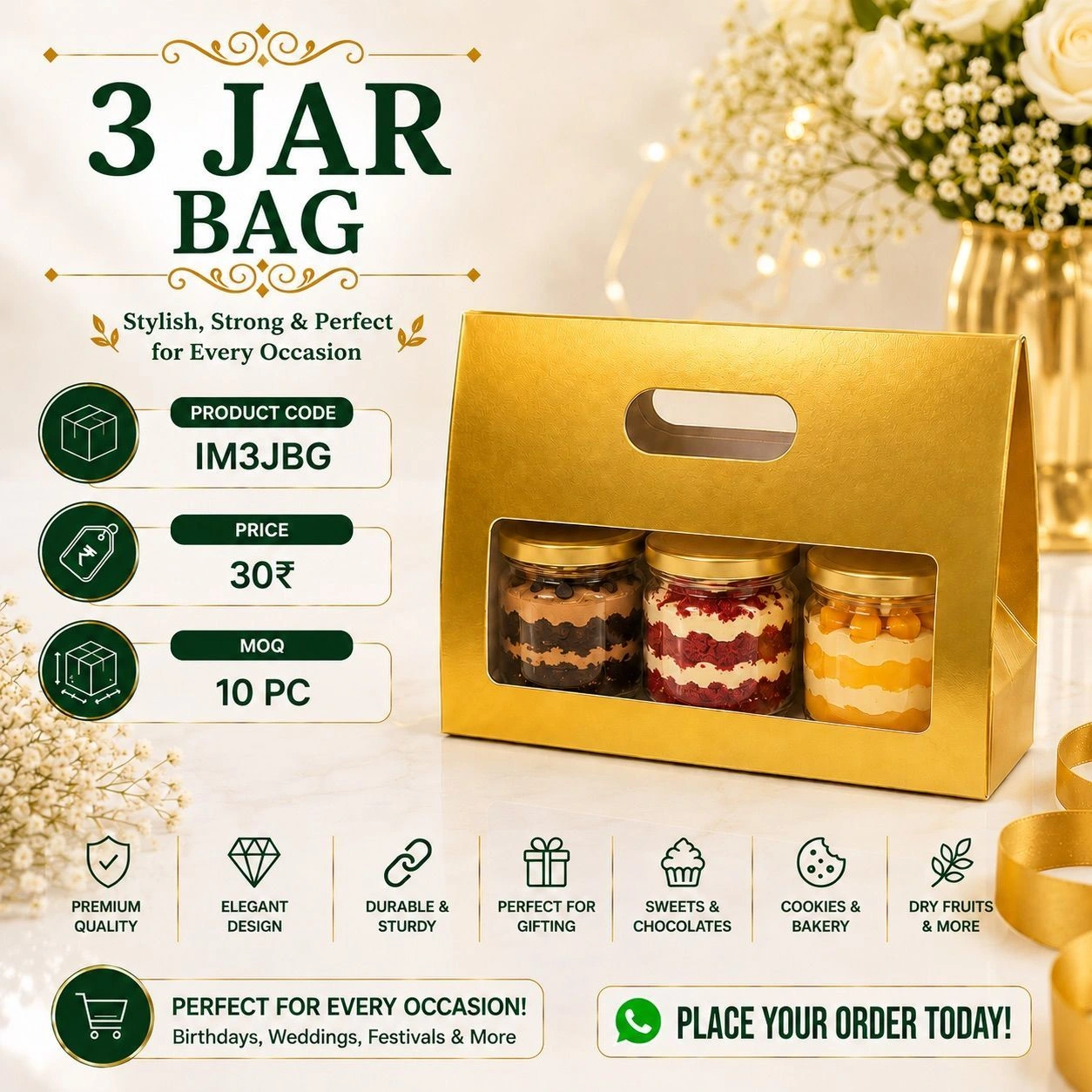 Three Jar Box 10 pc