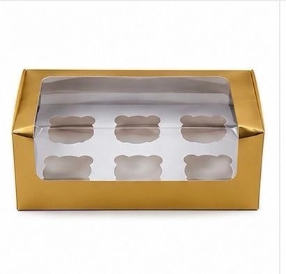 6 Capcake Box Golden 10 pc 2