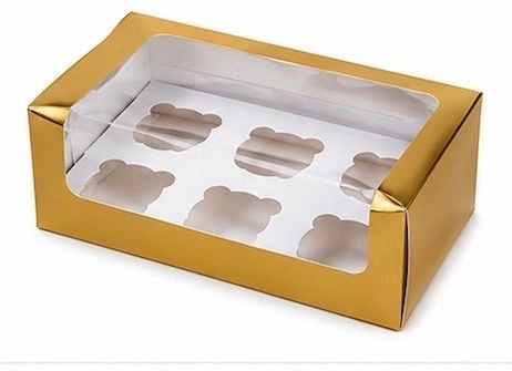 6 Capcake Box Golden 10 pc 1