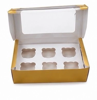 6 Capcake Box Golden 10 pc 3