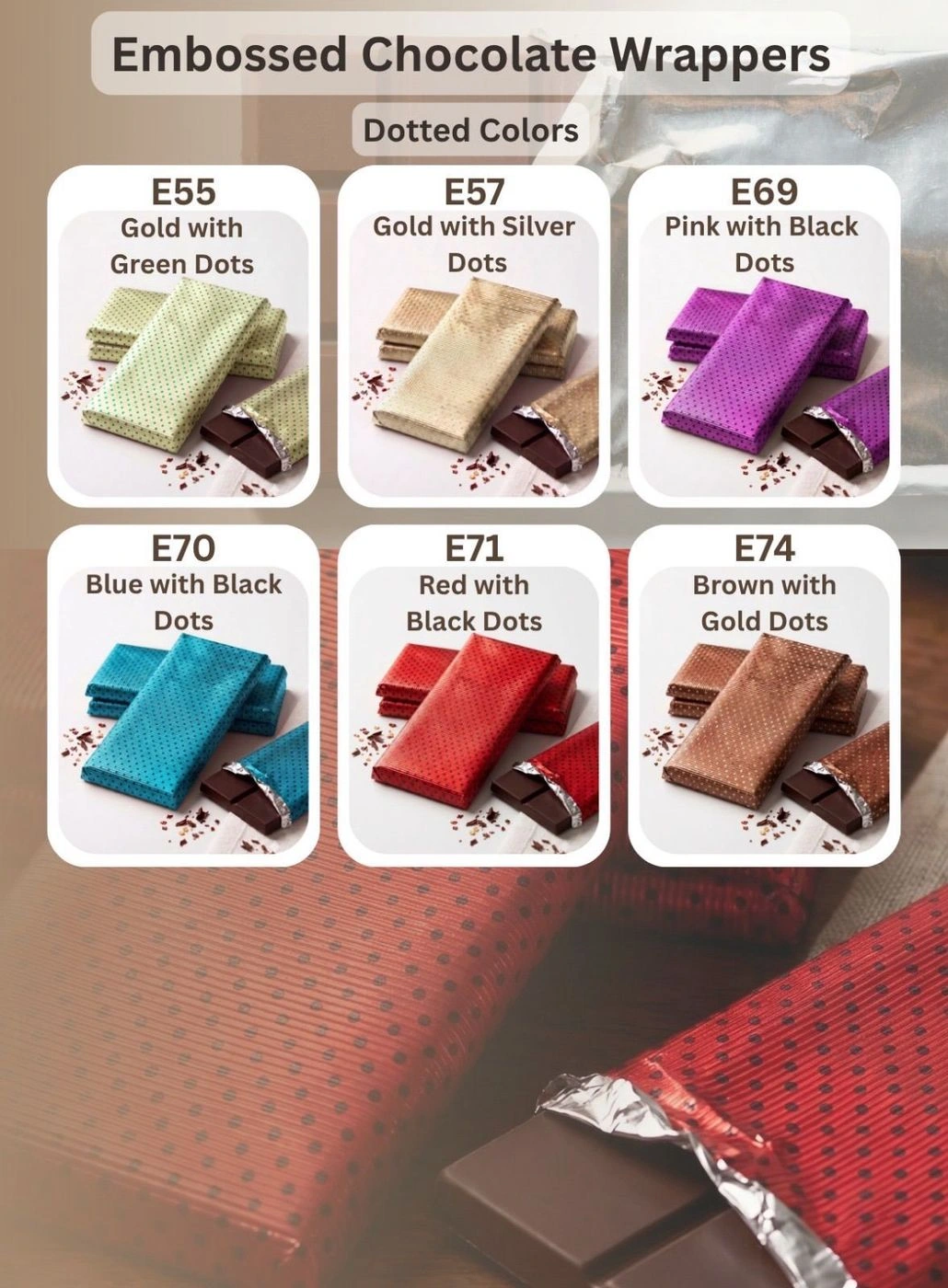 Polka Dot Bar Chocolate Wrappers 1