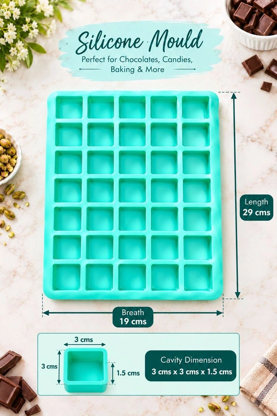 40 Cavity Silicon Chocolate mould 3