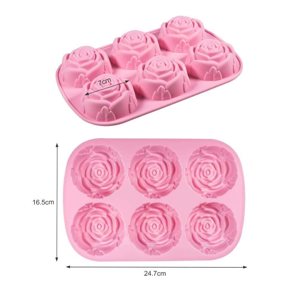 6 Cavity Big Rose Mould 3