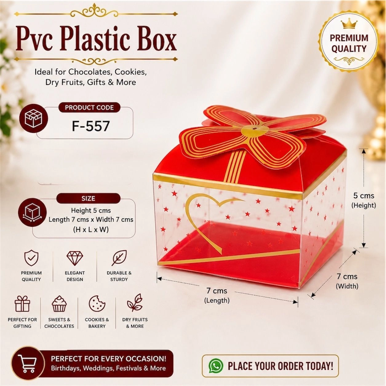Transparent Pvc Candy Box code-F557 ( 20 pc pack) 1