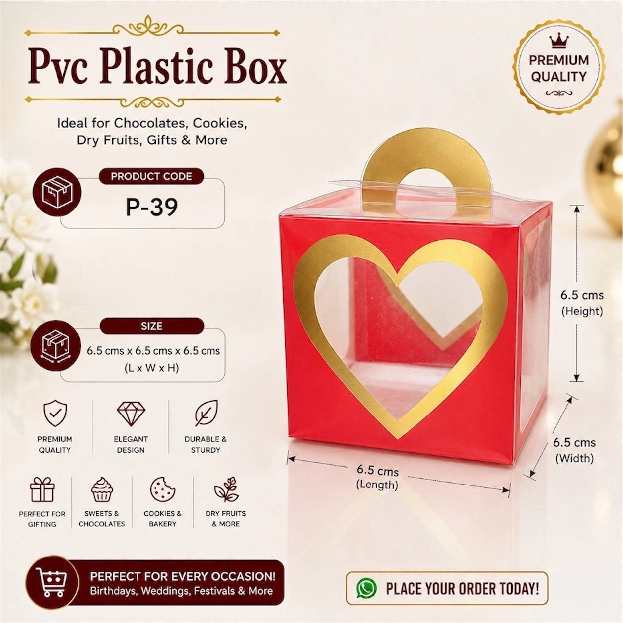 Transparent Pvc Chocolate Box code- P39 ( 20 pc pack) 5