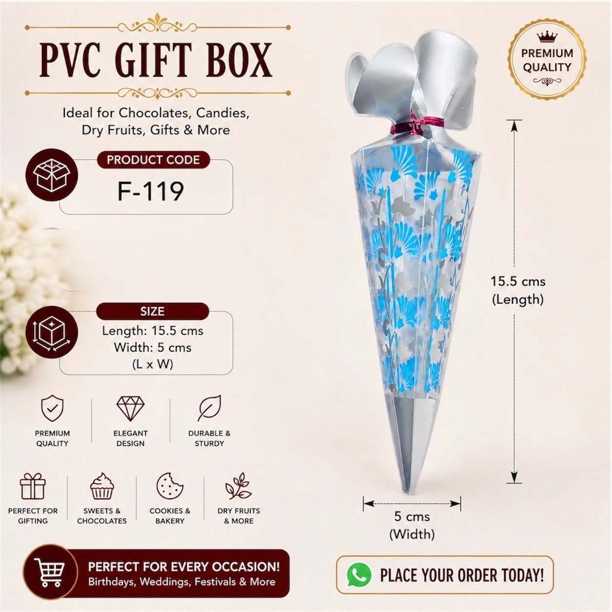 Pvc Candy Cone Box Code -F119 8
