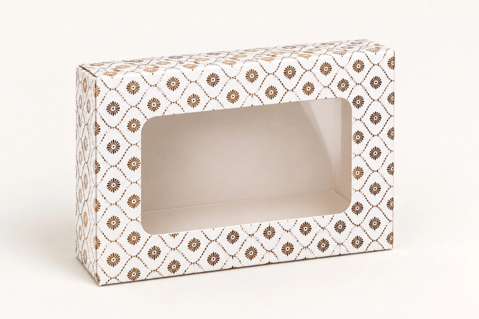 6 Cavity Chocolate Box white  with Gold print  with Cavity Tray 10 pc 5