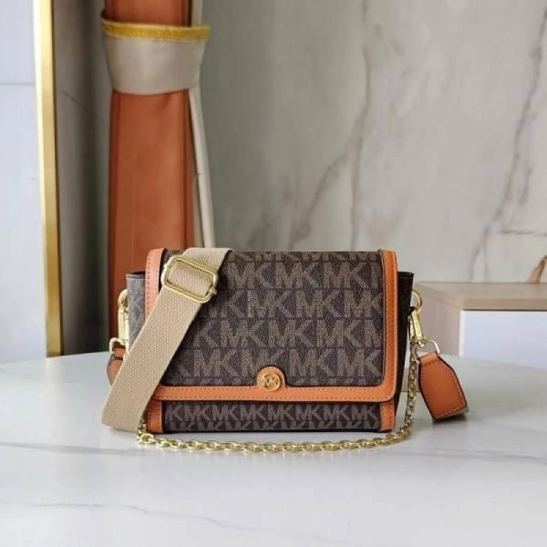 Michael Korrs Freya Shoulder Bag With Magnetic Box And Dust Bag (Brown-23013)