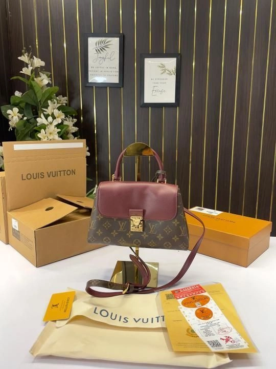 Louii_s vuitton madeleine top handle bag with double box((M27574-maroon) 2