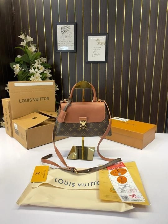 Louii_s vuitton madeleine top handle bag with double box((M27574-Tan) 2