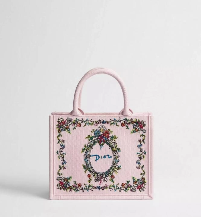 Dioorr Womens Pink Iviera Mini Book Tote With Strap With Original Box 1