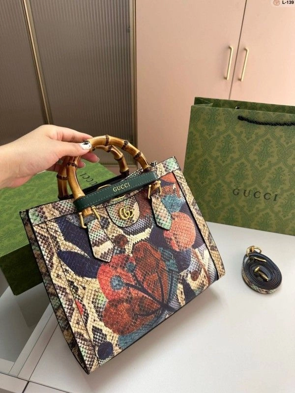 Guccci GG Diana Python Premium Tote Bag With OG Magnetic Box & Dust Bag (Python - 531) 1