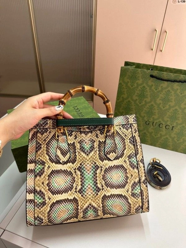 Guccci GG Diana Python Premium Tote Bag With OG Magnetic Box & Dust Bag (Python - 531) 7