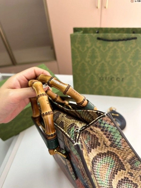 Guccci GG Diana Python Premium Tote Bag With OG Magnetic Box & Dust Bag (Python - 531) 8