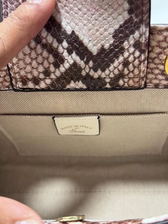 Guccci Diana python small tote bag With Original Box Extra Belt And Chain Charm High End Pink soft python leather 4