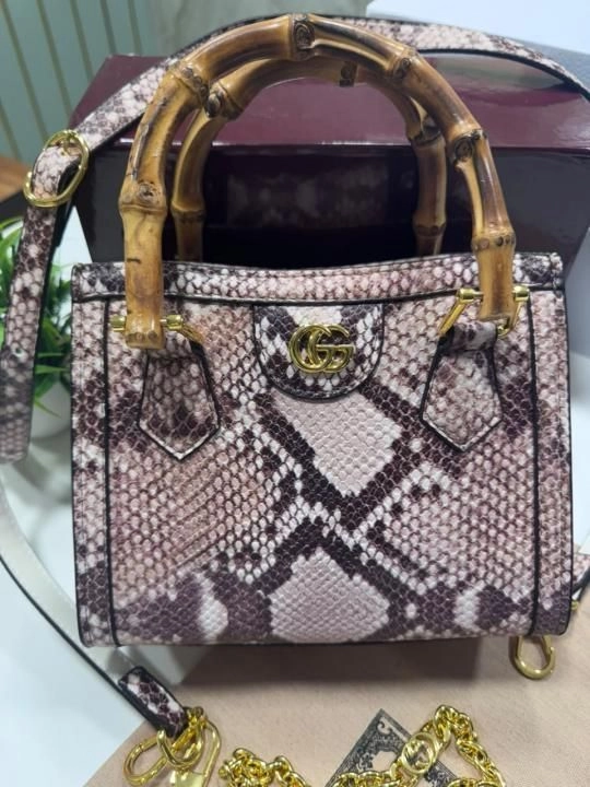 Guccci Diana python small tote bag With Original Box Extra Belt And Chain Charm High End Pink soft python leather 5