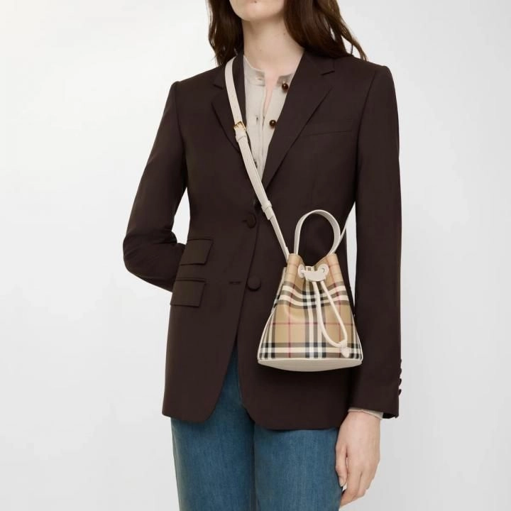 Burberrry Mini Check Bucket Bag Premium High End Quality With Original Box 4