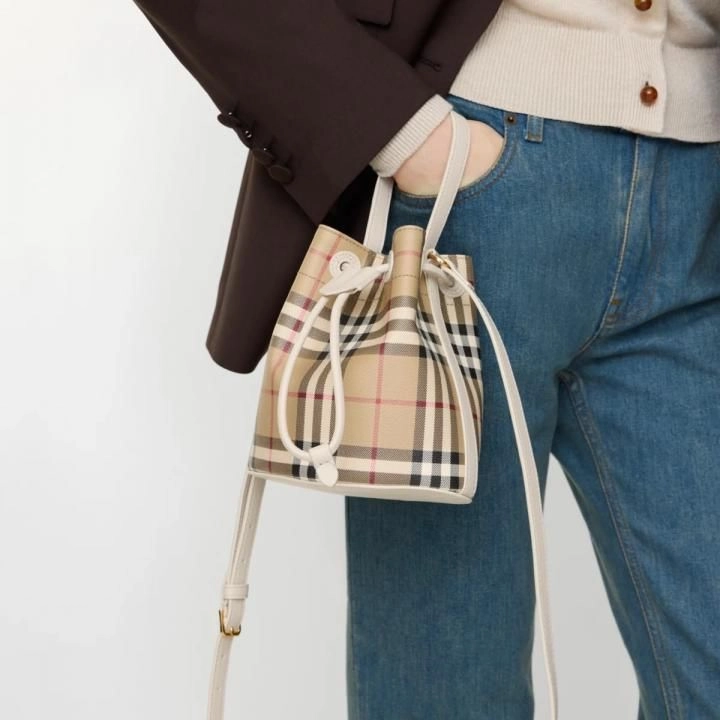Burberrry Mini Check Bucket Bag Premium High End Quality With Original Box 5