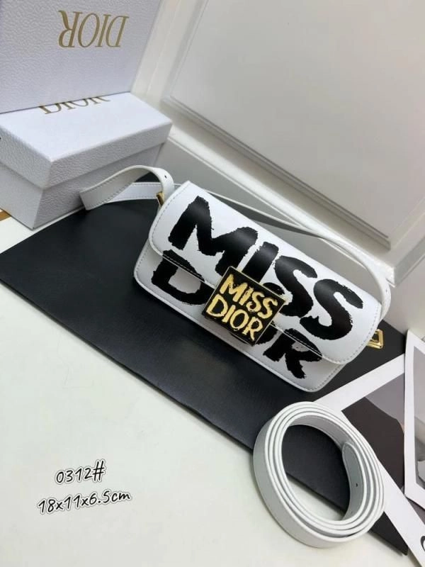 Miss Dioor Luxury Edition Superior Quality Flap Shoulder Bag With OG Box & Dust Bag (White - 1018) 3