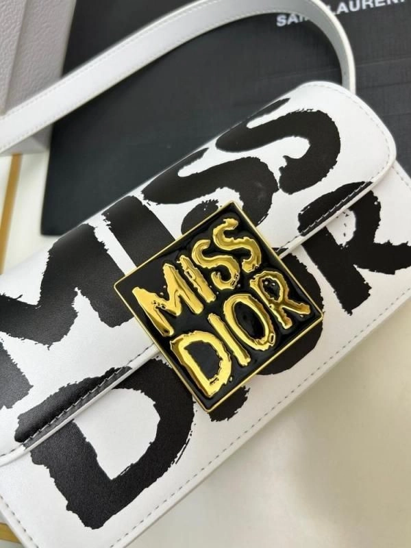 Miss Dioor Luxury Edition Superior Quality Flap Shoulder Bag With OG Box & Dust Bag (White - 1018) 4