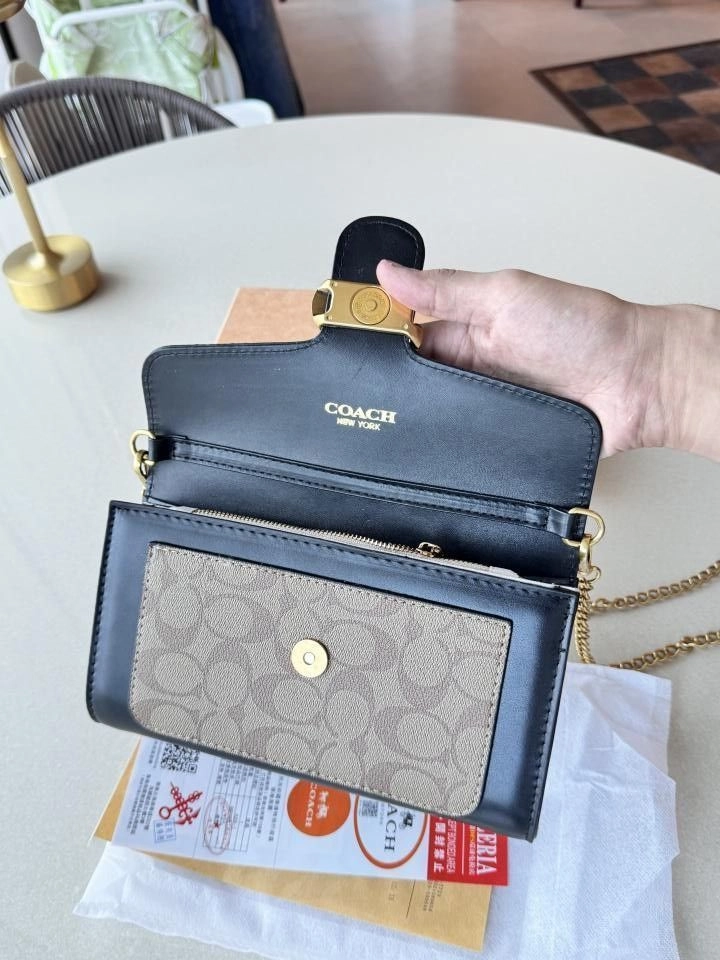 COAACH CHAIN SLING WITH OGBOX DUSTBAG BILLS ETC 3
