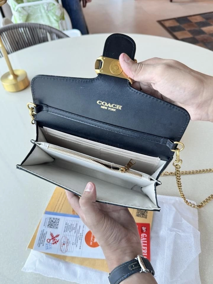 COAACH CHAIN SLING WITH OGBOX DUSTBAG BILLS ETC 4
