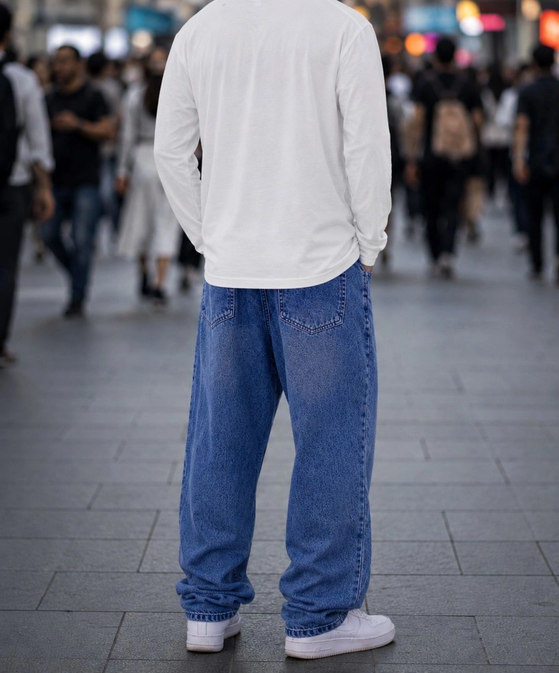 Streetwear Loose-Fit Drawstring Jeans 2