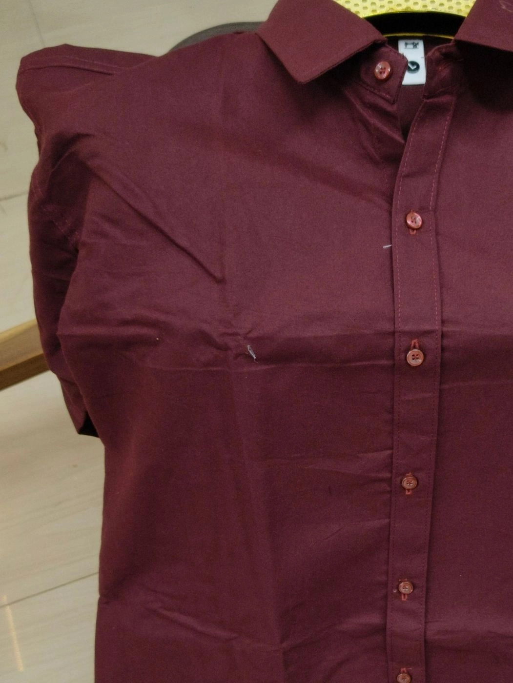 Men's Regular Fit Wine Red Casual Shirt 2