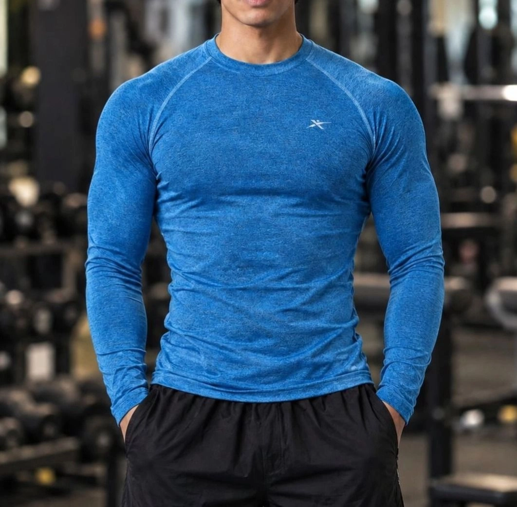 Men's Premium Slim-Fit Raglan Long Sleeve Gym T-Shirt 1