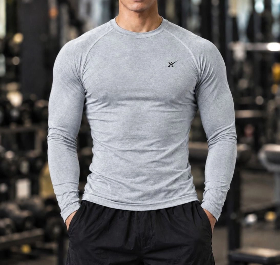 Men's Premium Muscle-Fit Raglan Long-Sleeve Training T-Shirt 1