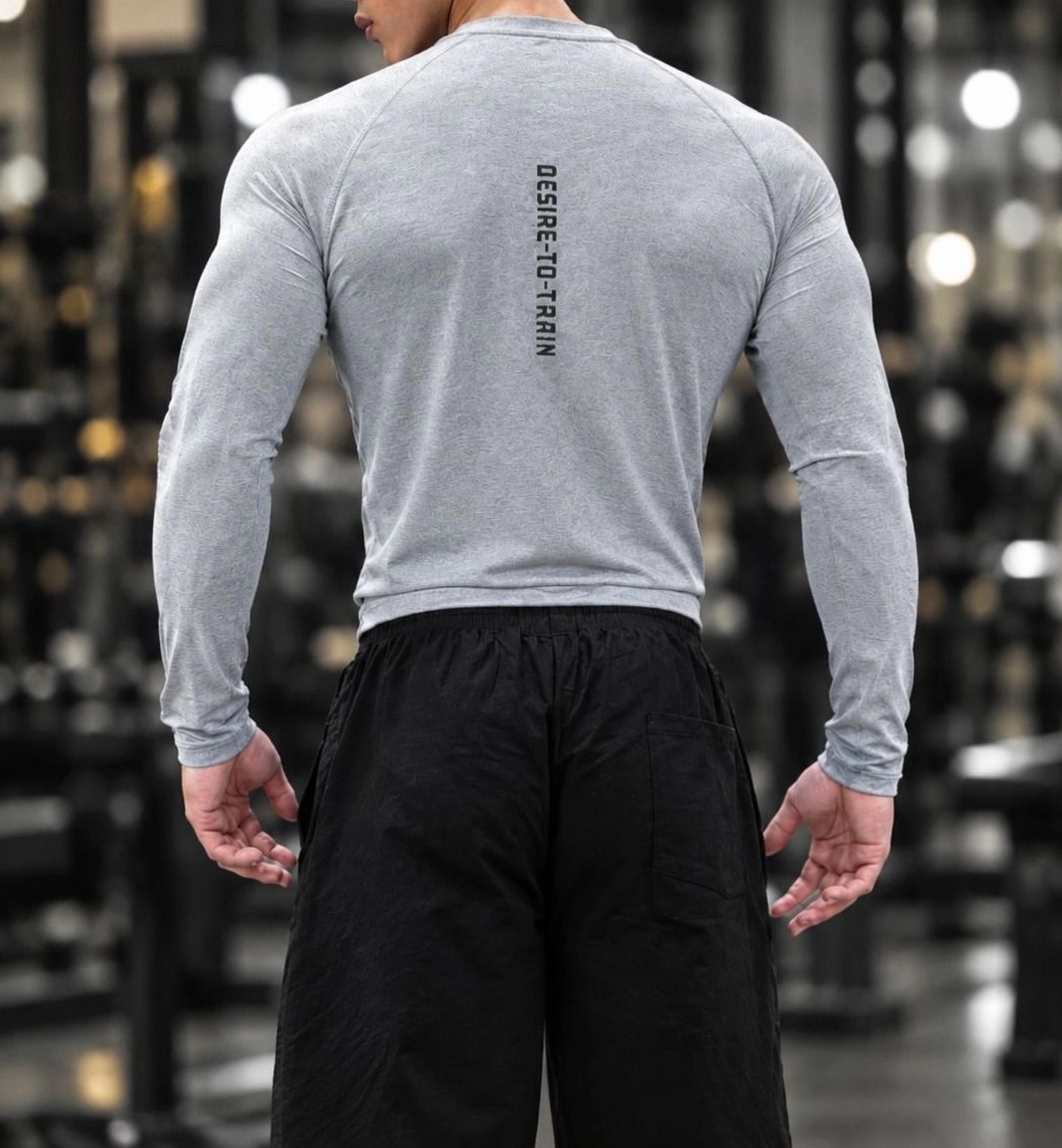 Men's Premium Muscle-Fit Raglan Long-Sleeve Training T-Shirt 2