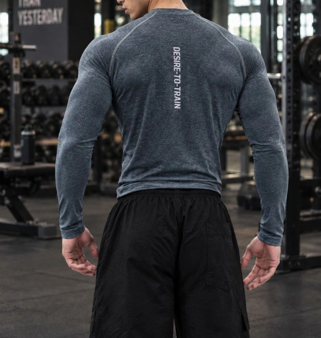Primium GymX Men's Compression Full Sleeve Gym T-Shirt - Carbon Grey 1