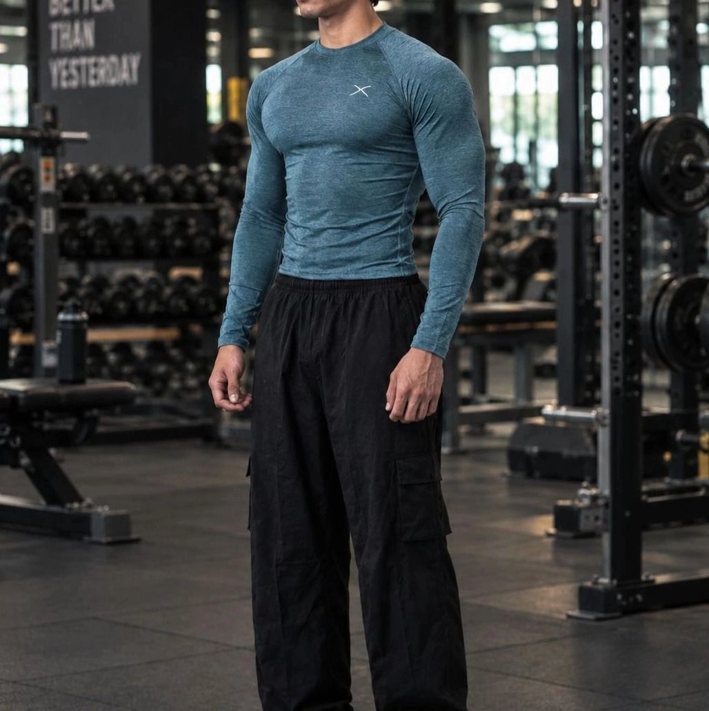 Primium GymX Men's Compression Full Sleeve Gym T-Shirt - Carbon Grey 3