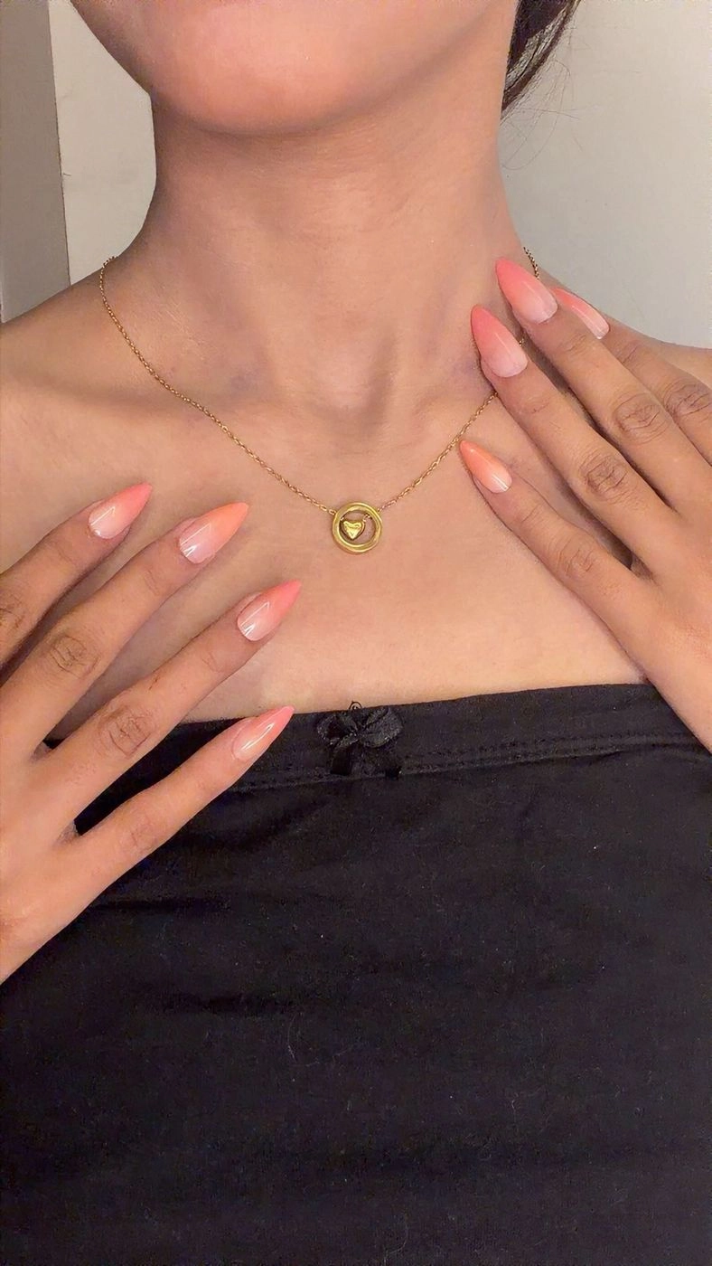 Double Circle Heart Pendant Necklace 1
