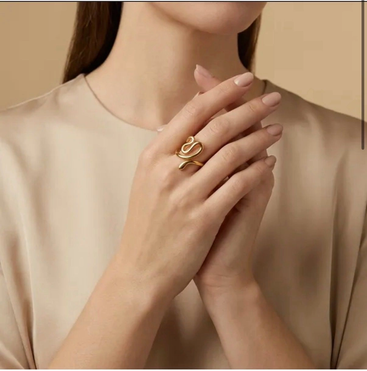 Serpent Curve Statement Ring 1