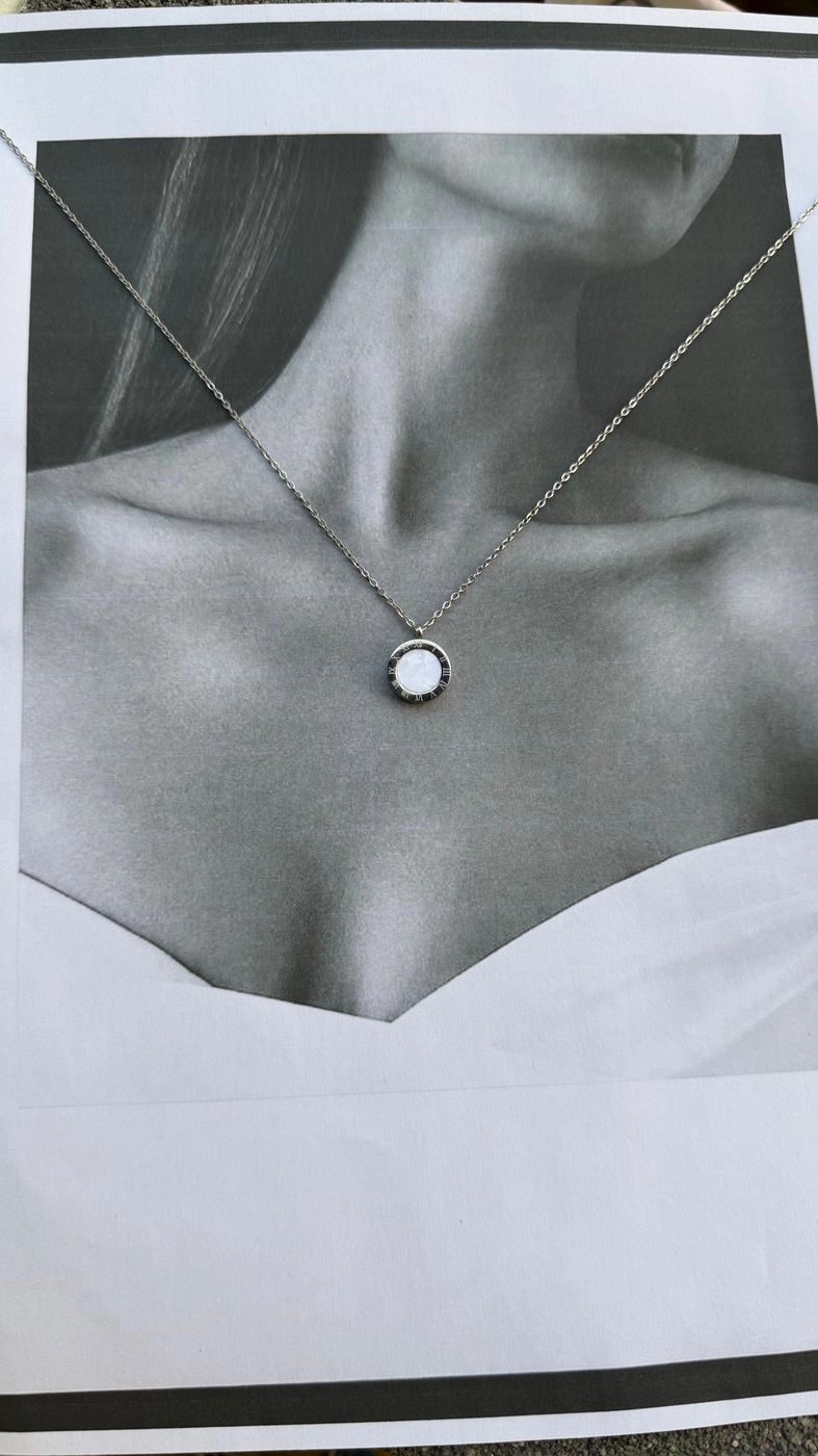 Double-Sided Classic Disc Necklace(SILVER) 2