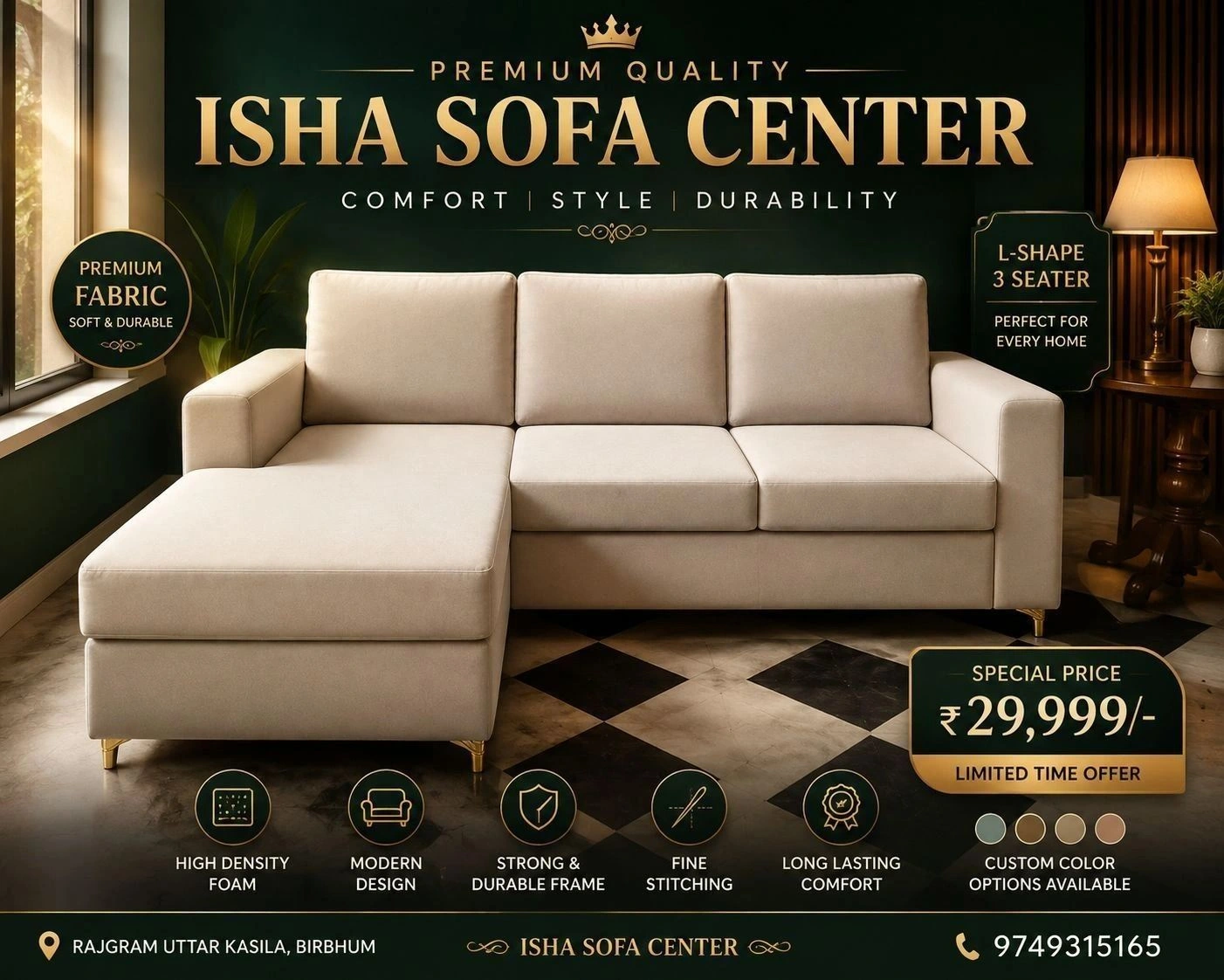 WELCOME TO 
ISHA SOFA CENTER 