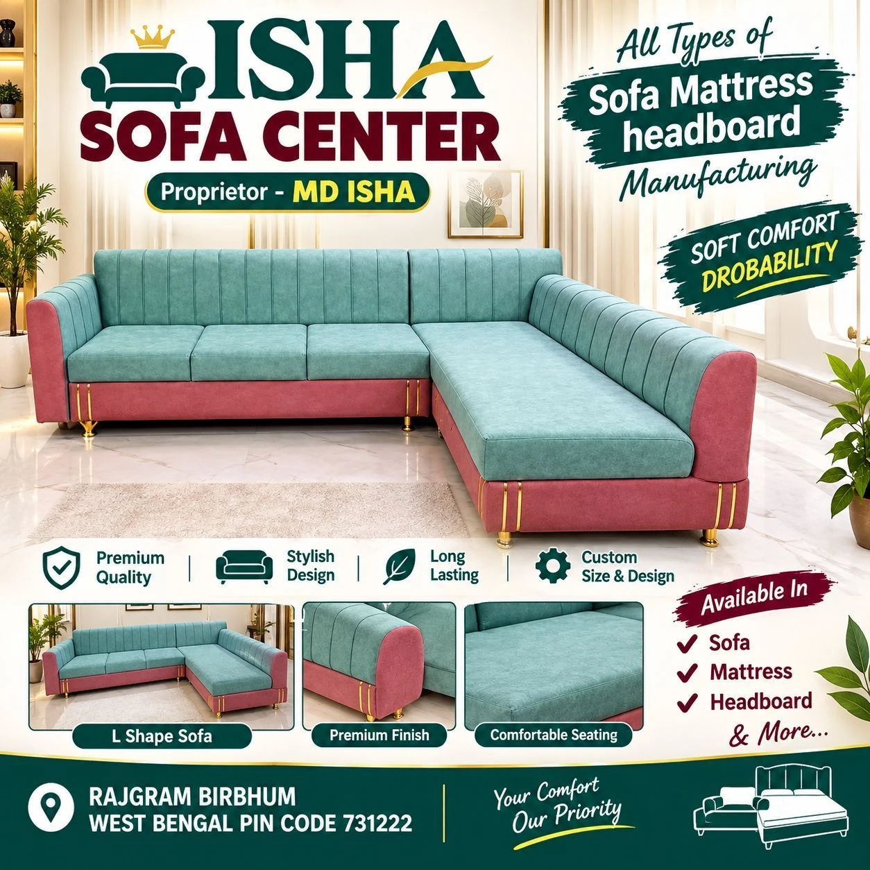 L SHAPE SOFA 1