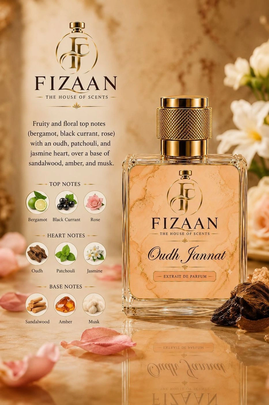Oudh Jannat Extrait de Parfum by Fizaan - Luxury Perfume 50 ML