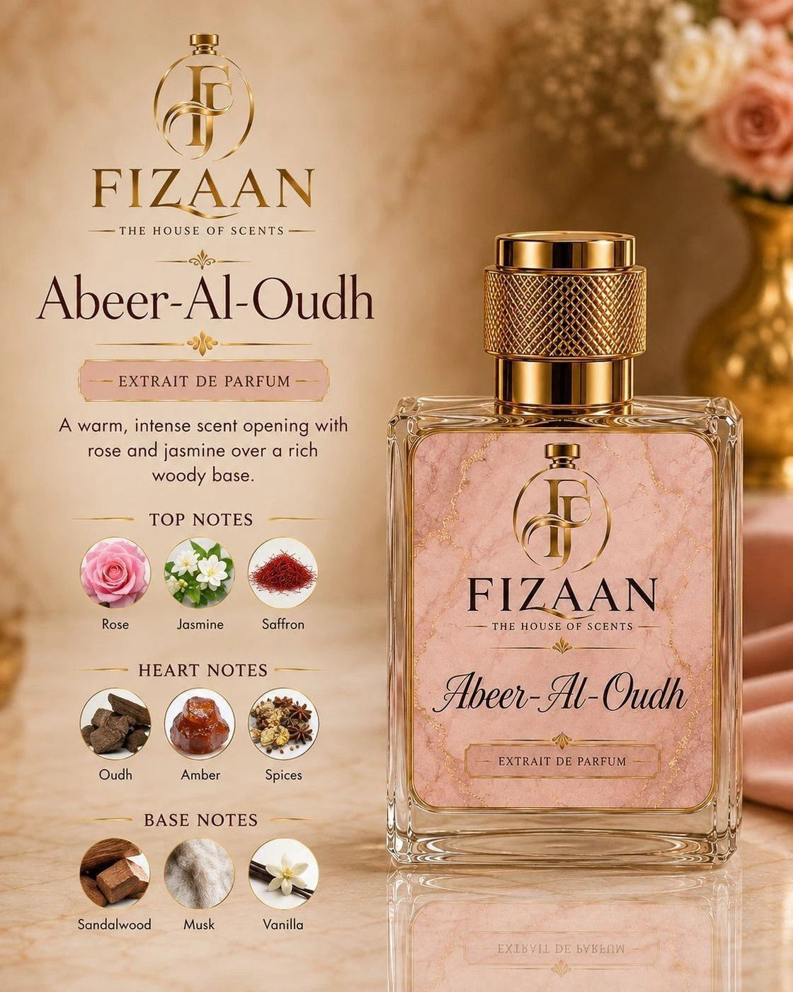 Abeer-Al-Oudh Extrait de Parfum by Fizaan - Luxury Perfume 50 ML