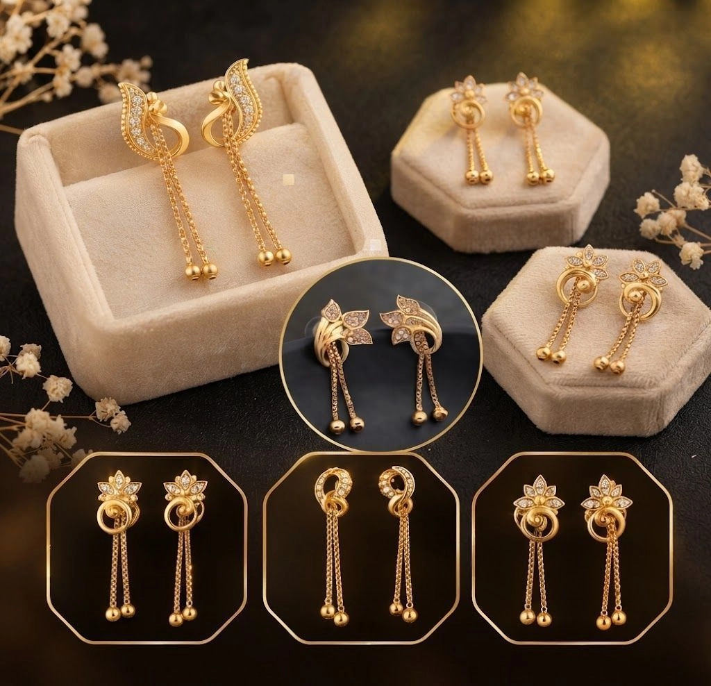 New Earrings & Studs (5 Pair Combo)
