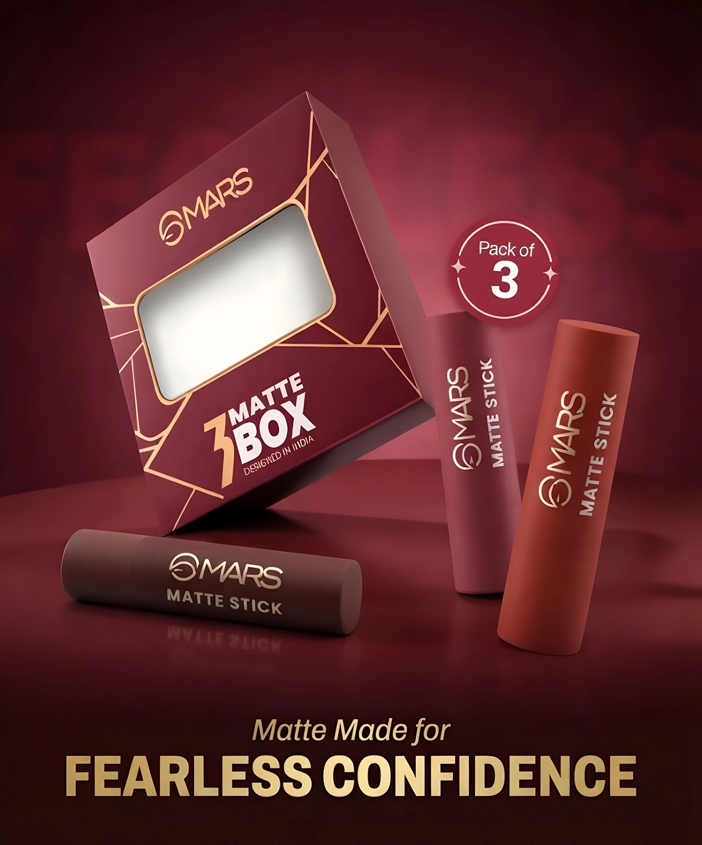 Set Of 3 Lipstick MARS Superior Long Stay Lipsticks 4