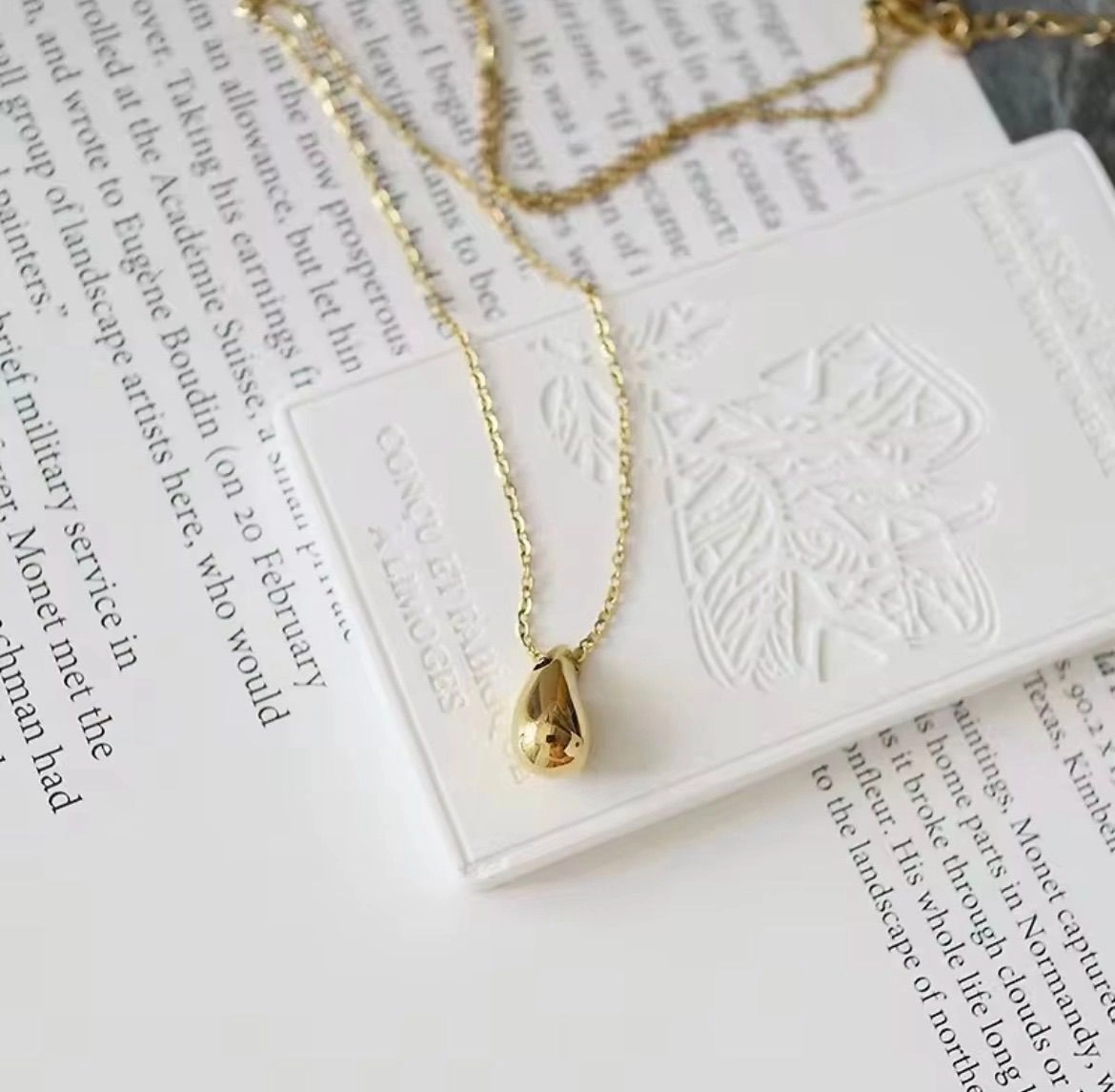 Anti Tarnish Water drop necklace - Gold 3