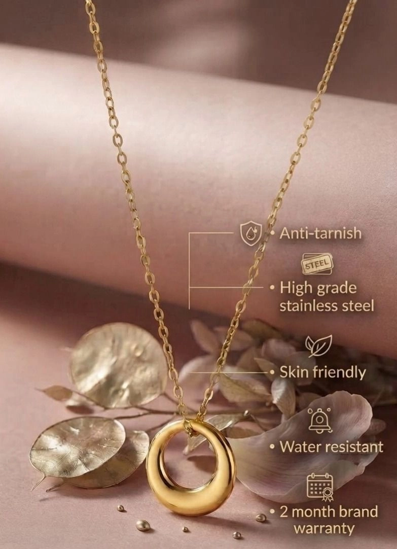 Anti-tarnish Ring Necklace -gold 2