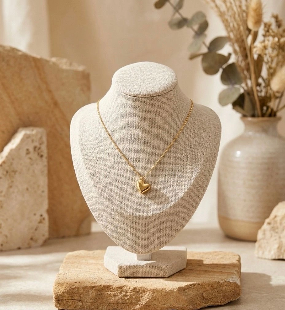 Anti Tarnish Heart-shaped necklace - Gold 1