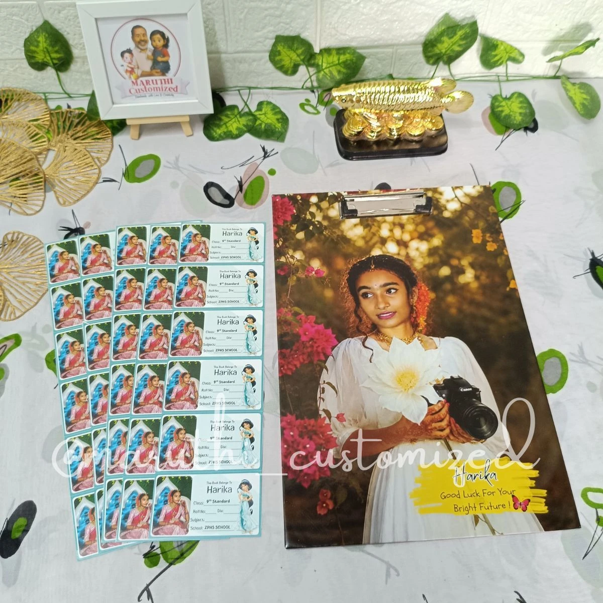 Customized Exam Pad with 2 Photos & Name Stickers