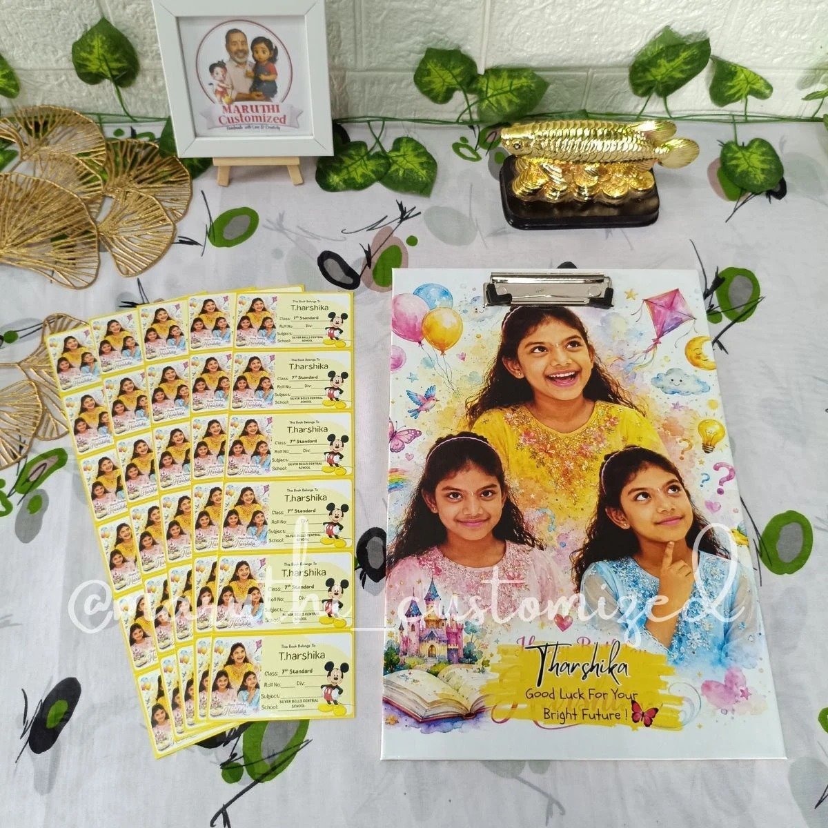 Customized Exam Pad with 2 Photos & Name Stickers