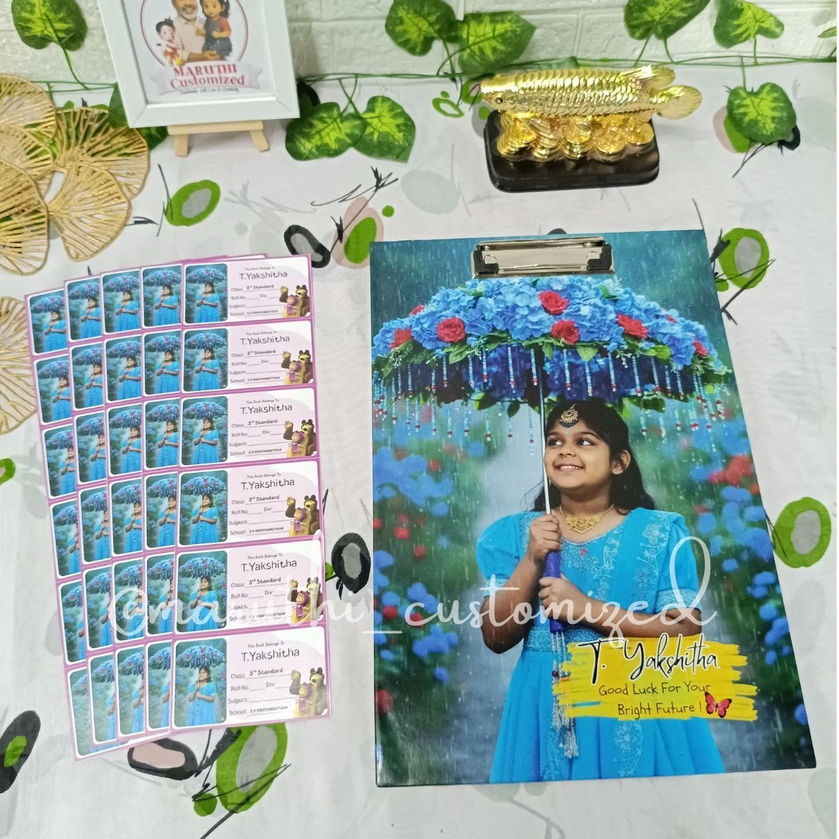 Customized Exam Pad with 2 Photos & Name Stickers 3